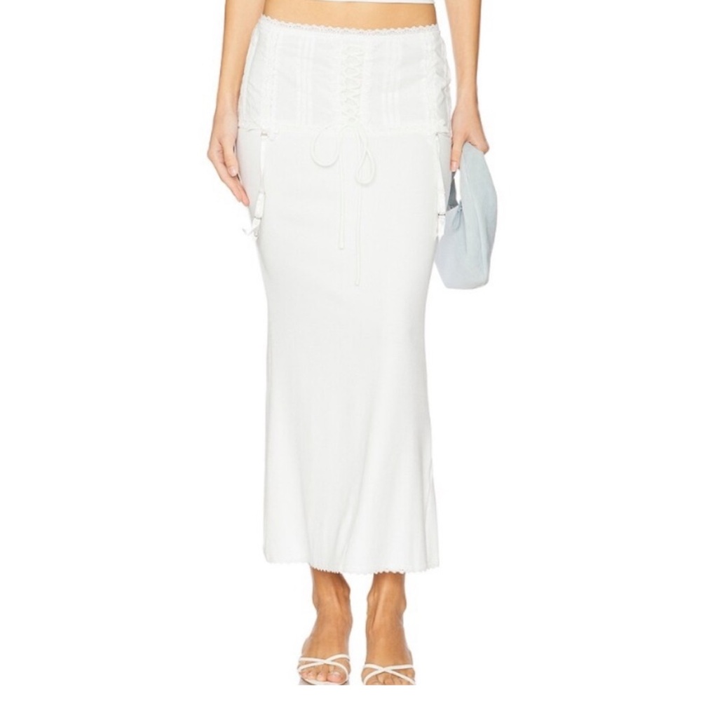 Nodress White Lace Patchwork Skirt